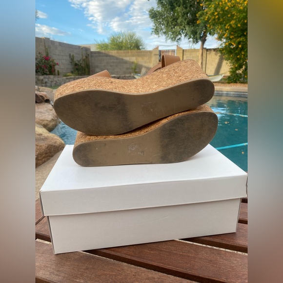 K.Jaques platform leather cork wedge sandals size 41 (10.5-11) - Picture 8 of 11